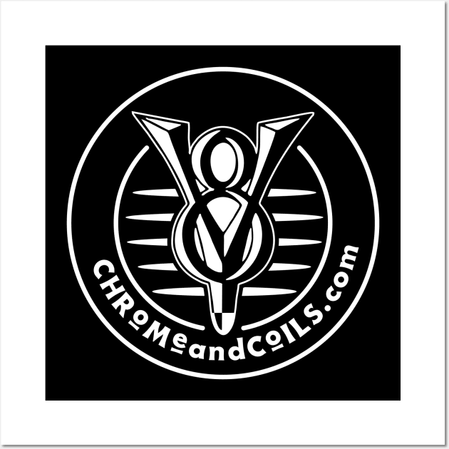 V8 Logo - Badge - Symbol (Chrome and Coils) Wall Art by CC I Design
